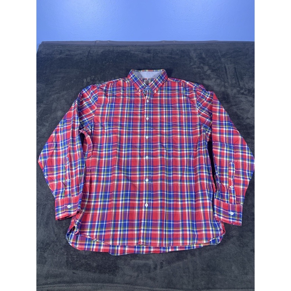 Bonobos Standard Fit Button Down Shirt Long Sleeve Red Plaid Cotton Mens XXL